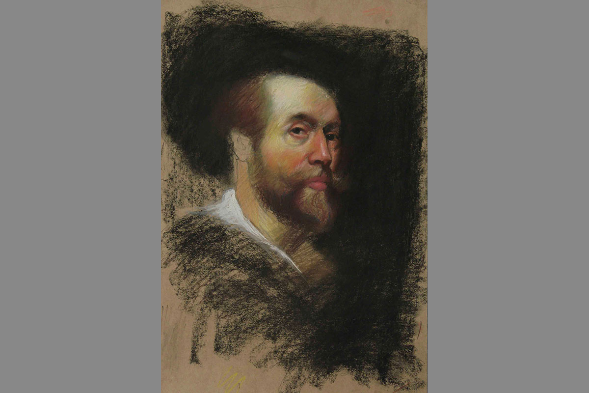 Estudo em pastel a partir da obra Autorretrato de P P Rubens