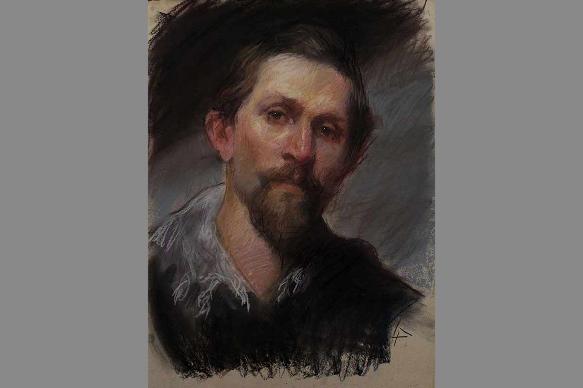 Estudo em pastel a partir da obra Frans Snyders, de Anthony Van Dyck