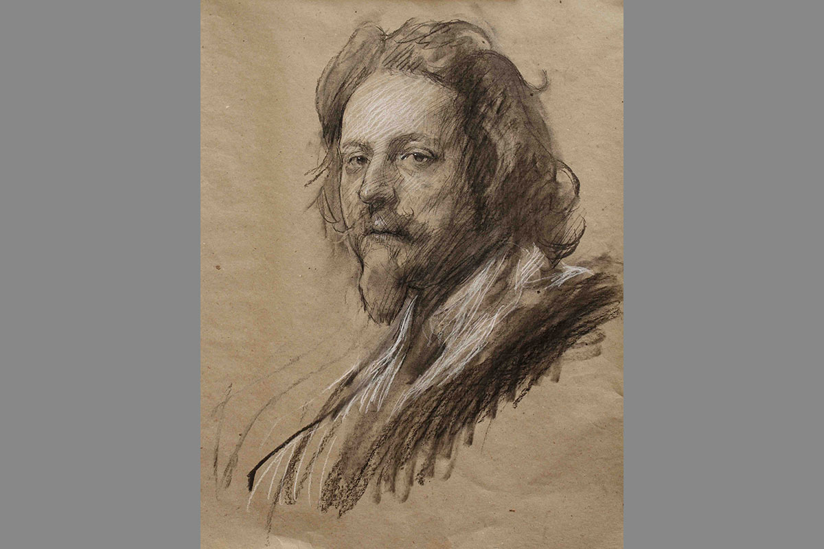 Estudo em carvão a partir da obra Nicholas Lanier, de Anthony Van Dyck