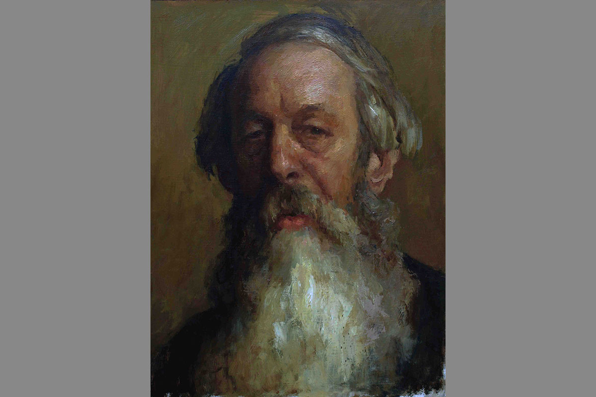 Estudo a óleo a partir da obra Retrato de Vladimir Stasov, de Ilya Repin