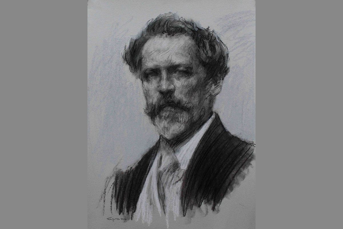Retrato-de-Alphonse-Mucha-carvao
